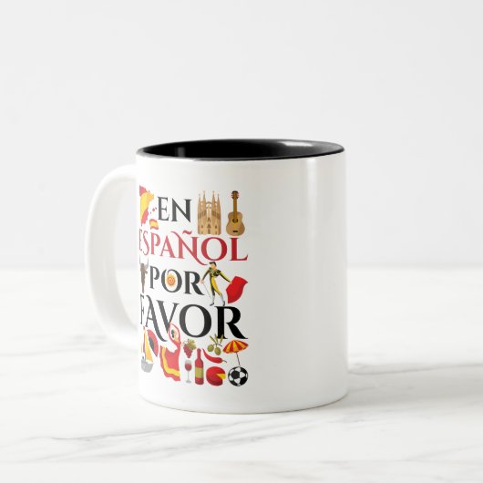 先生アンスペインのスペインポアフライト ツートーンマグカップ (正面左)