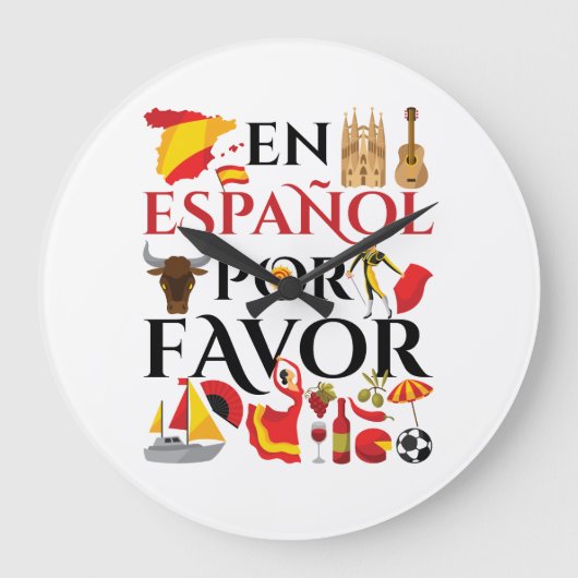 先生アンスペインのスペインポアフライト ラージ壁時計 (正面)