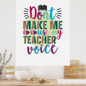 先生アートは私に私の先生の声を使わせない ポスター (キッチン)