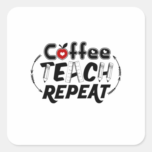 先生アートコーヒ教えーリピート スクエアシール (正面)