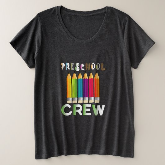 先生アートプレショールクルー先生 プラスサイズTシャツ (デザイン正面)