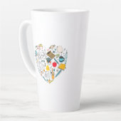 先生インストラクター教授ツールハート カフェラテマグ (左アングル)