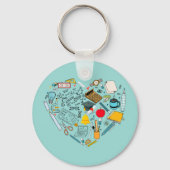 先生インストラクター教授ツールハート キーホルダー (正面)