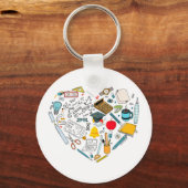 先生インストラクター教授ツールハート キーホルダー (正面)