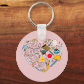 先生インストラクター教授ツールハート キーホルダー (正面)