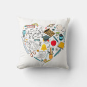 先生インストラクター教授ツールハート クッション (正面)