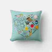 先生インストラクター教授ツールハート クッション (正面)