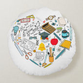 先生インストラクター教授ツールハート ラウンドクッション (裏面)