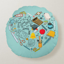 先生インストラクター教授ツールハート ラウンドクッション