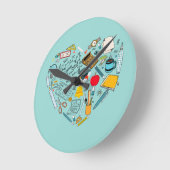 先生インストラクター教授ツールハート ラウンド壁時計 (傾斜)