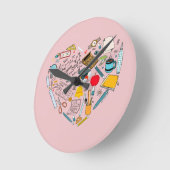 先生インストラクター教授ツールハート ラウンド壁時計 (傾斜)