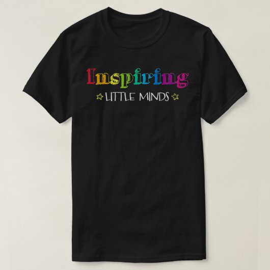 先生インスパイアのための虹の文字 Tシャツ (デザイン正面)