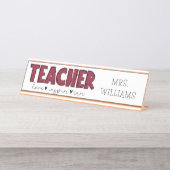 先生インスピレーションあなたの名前を追加 デスクネームプレート (正面)