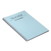 先生イン進行シンプルカスタムパステルブルー ノートブック (右側)