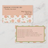 先生ウオーターカラーピーチパターン 名刺 (正面/裏面)