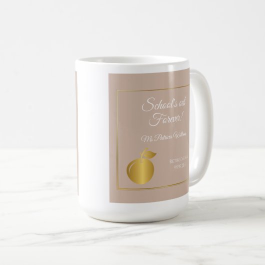 先生エレガントズゴールデンパステルリタイアメントパーティー コーヒーマグカップ (正面右)