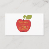 先生エレガントレッドアップルと引用文金ゴールドスクリプト 名刺 (正面)