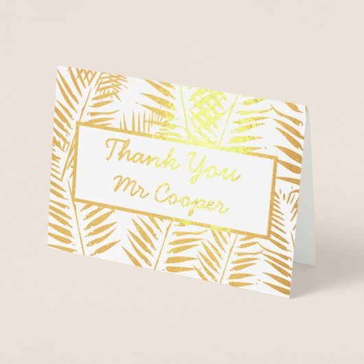 先生エレガント感謝の日金ゴールドありがとう 箔カード (正面)