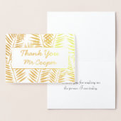 先生エレガント感謝の日金ゴールドありがとう 箔カード (ディスプレー)