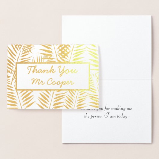 先生エレガント感謝の日金ゴールドありがとう 箔カード (ディスプレー)