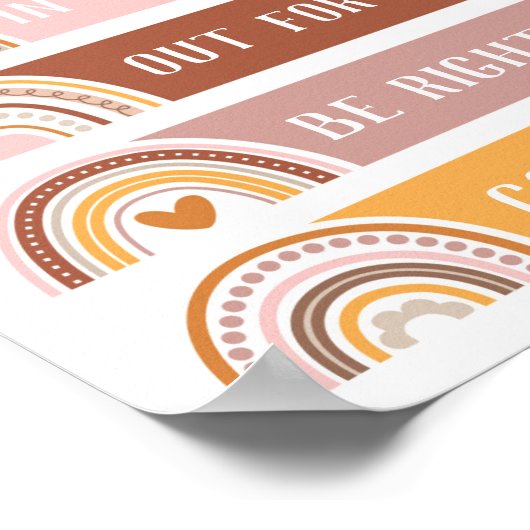 先生オフィスのドアのサインの虹 ポスター (角)