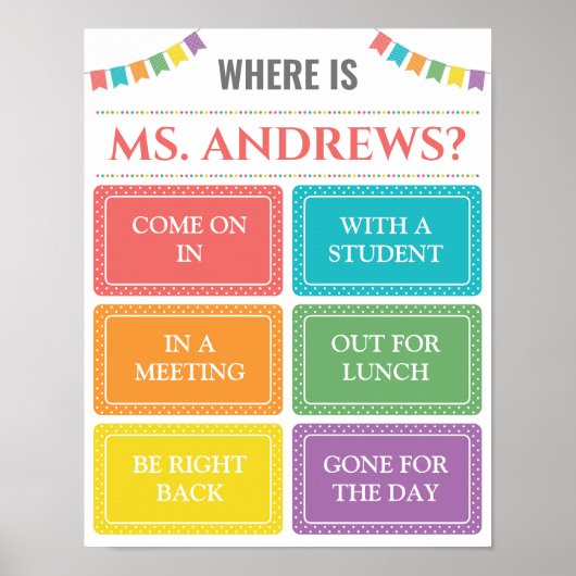 先生オフィスのドアの標識はどこか ポスター (正面)