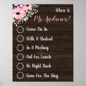 先生オフィスのドアの標識はどこか ポスター (正面)