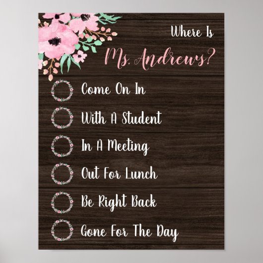 先生オフィスのドアの標識はどこか ポスター (正面)