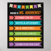 先生オフィスのドアの標識はどこか ポスター (正面)