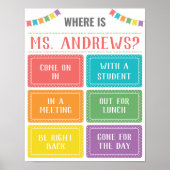 先生オフィスのドアの標識はどこか ポスター (正面)