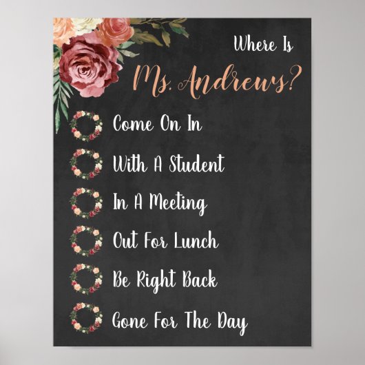 先生オフィスのドアの標識はどこか ポスター (正面)