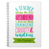 先生オフィスギフト – 感動的引用文 ノートブック (正面)