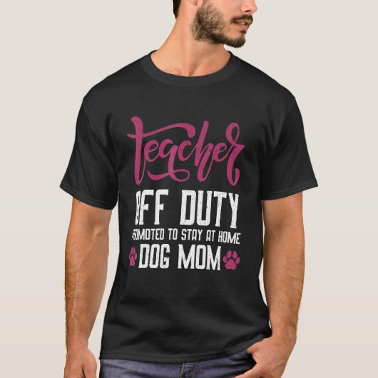 先生オフデューティは在宅犬ママに昇進 Tシャツ (正面)