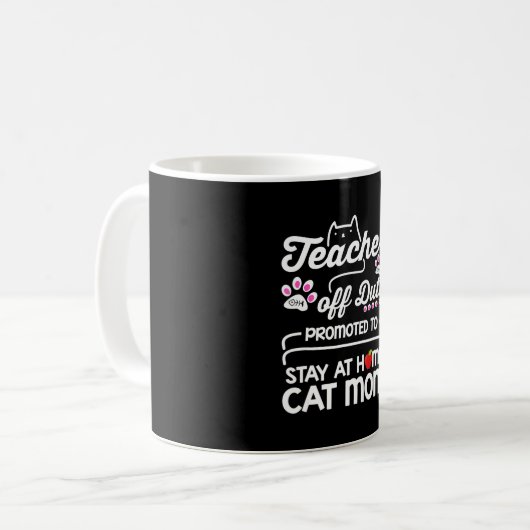 先生オフデューティを母猫ママの家に滞在に昇格 コーヒーマグカップ (正面左)