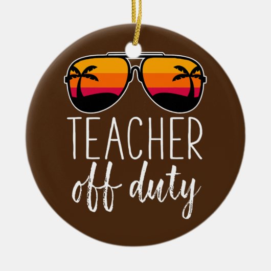 先生オフデューティサングラスビーチサンセット セラミックオーナメント (正面)