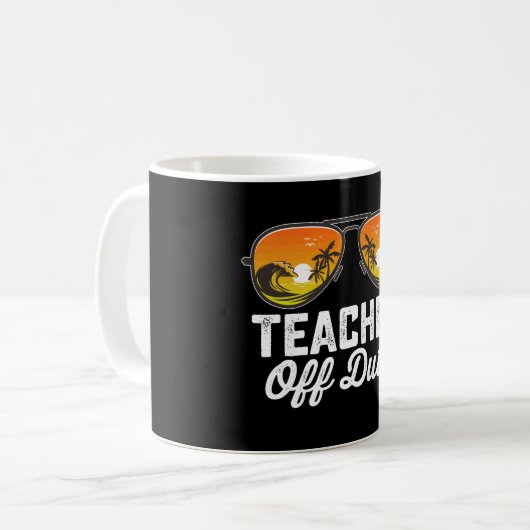 先生オフデューティサングラス学校の最終日 コーヒーマグカップ (正面左)