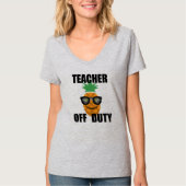 先生オフデューティデザイン – 女性の基本的なVネックT-S Tシャツ (正面)