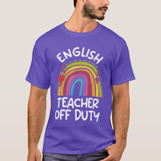 先生オフデューティー 英語教師 休暇 先生 Tシャツ (正面)