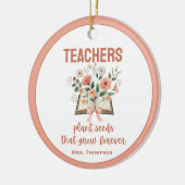 先生オーナメントワイルドフラワーズパーソナライズされたホリデイ セラミックオーナメント (左)
