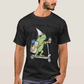 先生カエルを教えるためにオフ おかしいバックトゥスクール Tシャツ