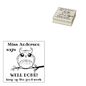 先生カスタムがフクロウの称賛を上手に行った前向きと言う ラバースタンプ (押印)