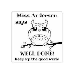 先生カスタムがフクロウの称賛を上手に行った前向きと言う ラバースタンプ