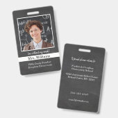 先生カスタムの写真IDバッジ バッジ (Front & Back)