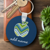 先生カスタムアップルとトレンディーのシェブロン模様 キーホルダー