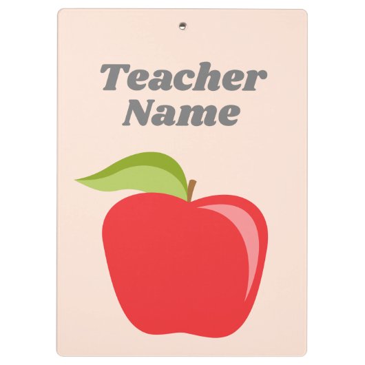 先生カスタムアップルとトレンディーのシェブロン模様 クリップボード (裏面)