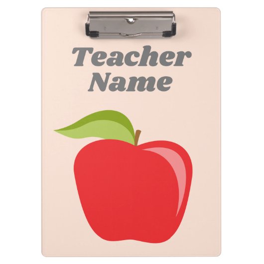 先生カスタムアップルとトレンディーのシェブロン模様 クリップボード (正面)