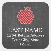 先生カスタムアップルとトレンディーのシェブロン模様 スクエアシール (正面)