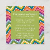 先生カスタムアップルとトレンディーのシェブロン模様 スクエア名刺 (裏面)