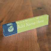 先生カスタムアップルとトレンディーのシェブロン模様 デスクネームプレート (側面)