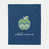 先生カスタムアップルとトレンディーのシェブロン模様 フリースブランケット (正面)